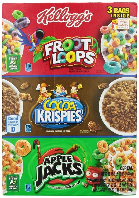 Kelloggs 3 Variety Cereal Pack 58 Oz