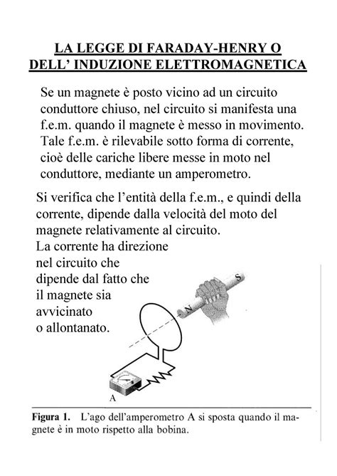 LA Legge DI Faraday Henry O DELL Induzione Elettromagnetica LA LEGGE