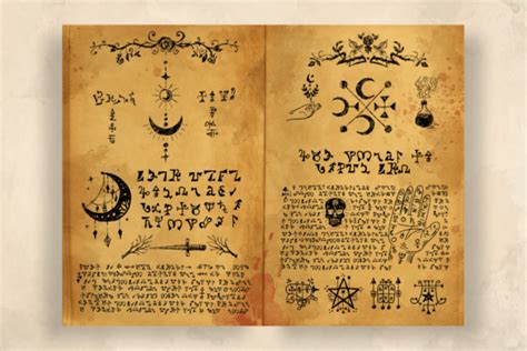 Witchcraft Old Book With Magic Spell Graphic By Xhafergashi Creative