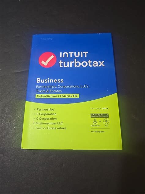 Turbotax Business 2023 Tax Software Federal Tax Pc Disc For Windows