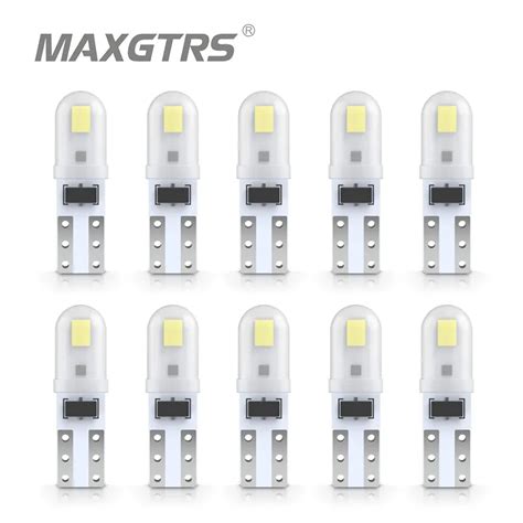 10Pcs T5 Led Bulb W3W W1 2W Led Canbus Car Interior Lights Dashboard