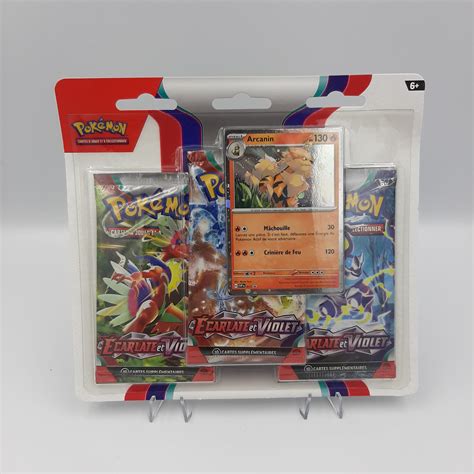 Tripack Scellé Sous Blister De 3 Booster Pokémon Ecarlate Et Violet Arcanin Ev1 Atougeek