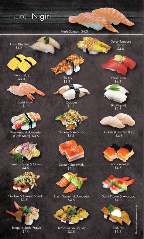 Menu at Kintaro Sushi restaurant, Norwood, 147 The Parade