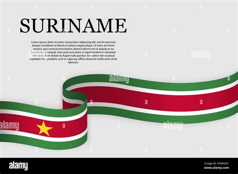 Ribbon Flag Of Suriname Abstract Background Stock Vector Image Art