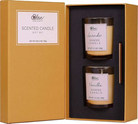 Scented Candles Gift Set - Natural Soy Wax Aromatherapy Set, 2x3.5Oz ...