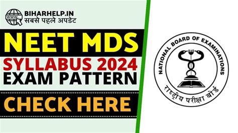 Neet Mds Syllabus Check Here Neet Mds Exam Pattern Marking