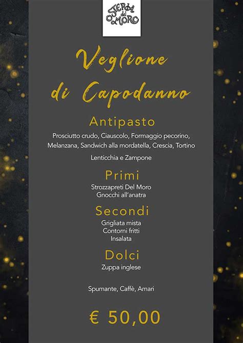 Menu Capodanno Osteria Del Moro