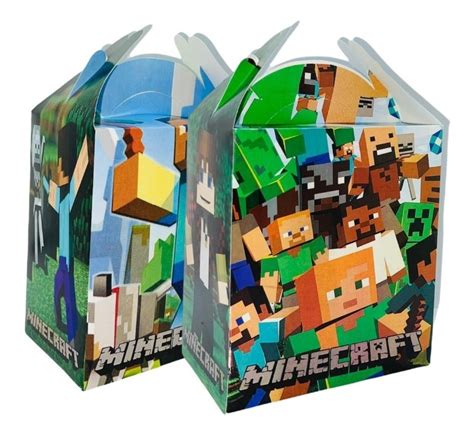 Cajas De Dulceros Minecraft Carton Fiesta Aguinaldo Mercadolibre