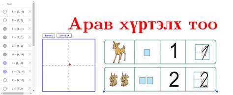 Бага анги 1 ийн тоо бичих Geogebra