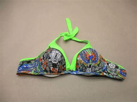 Le Besi Size L Womens Multicolor Lined Underwire Back Closure Bikini Top P EBay