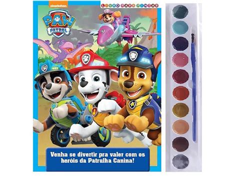 Livro Para Colorir Patrulha Canina Aquarela E Pincel Livros De