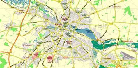 Picardie France Vector Map exact extra detailed All Roads Cities Towns ...