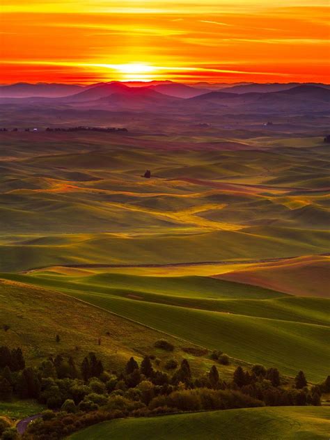 ~~Sunrise @ Palouse | Steptoe, Washington | by Liping Photo~~ | Beautiful landscape photography ...