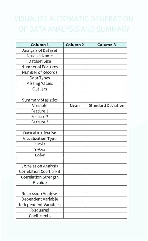 Visualize Automatic Generation Of Data Analysis And Summary Excel