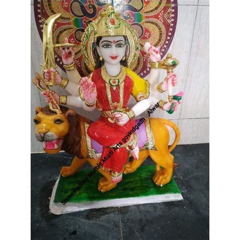 Multicolor Painted Marble Durga Maa Statue For Temple At Rs In Alwar