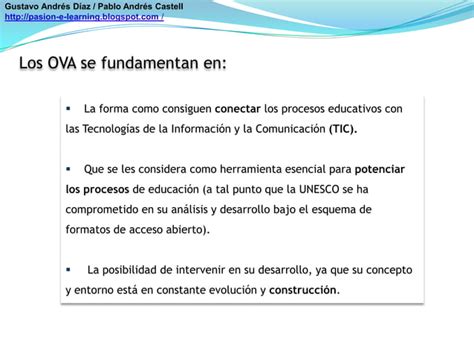 Objetos Virtuales De Aprendizaje Ova Ppt