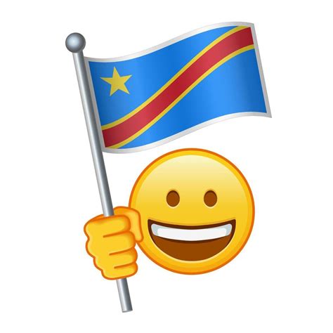 Emoji with Democratic Republic of the Congo flag Large size of yellow ...