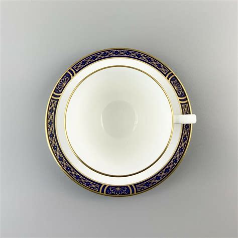 Royal Worcester Mountbatten Cobalt Blue Gold Trim Footed Cup Etsy