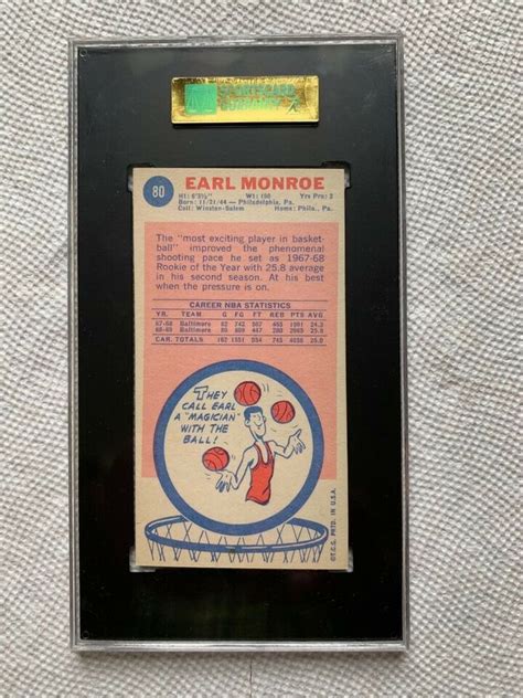 Earl Monroe Topps Rookie Card Sgc Ex Ebay