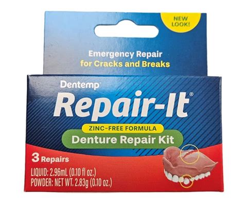 Dentemp Repair It Denture Repair Kit 3 Repairs Kit New Look Arriving