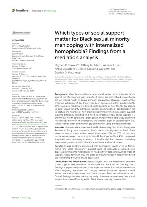 Pdf Which Types Of Social Support Matter For Black Sexual Minority