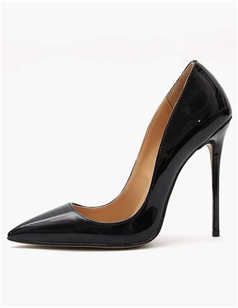 Black Patent Leather Pointy Toe Heels