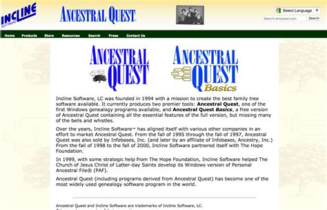 Genealogys Star Incline Software Releases Ancestral Quest 15