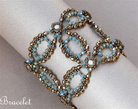 Beading Tutorial Swarovski Chatons Bracelet High Circles Etsy Italia