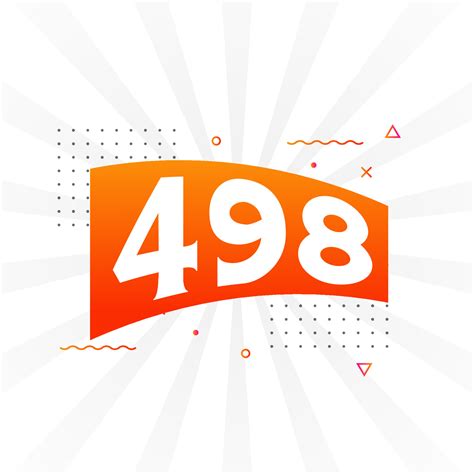 498 number vector font alphabet. Number 498 with decorative element ...