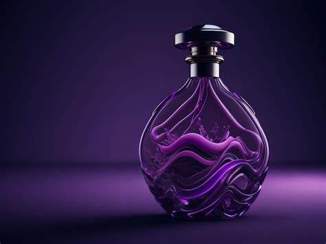 Premium Photo | Purple perfume bottle on purple background