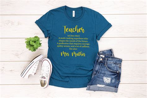 Teacher Definition Shirt Personalized Teacher Shirt Teacher Etsy