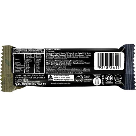 Carman S Muesli Bars Original Fruit Free Pack Woolworths