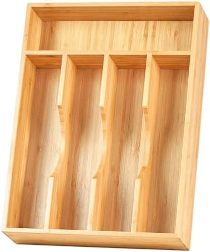 Amazon Kigley Pieces Bamboo Drawer Organizer Kitchen Utensils