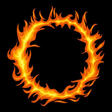 Flames Element Vector Illustration For Frame Border Layout Vector