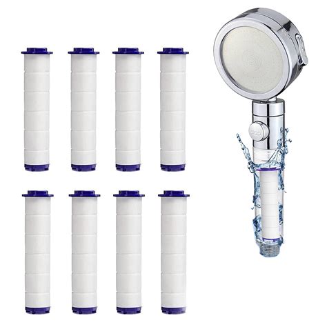 8pcs Shower Head Filter Pp Cotton Filter Cartridge For Handheld Showerhead Bath Water