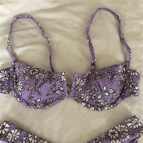 SHEIN Swim Shein Purple Floral Bikini Set Poshmark