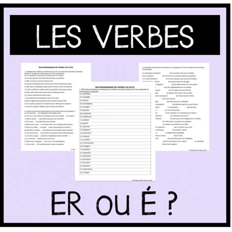 Exercices Terminaisons de verbes é er