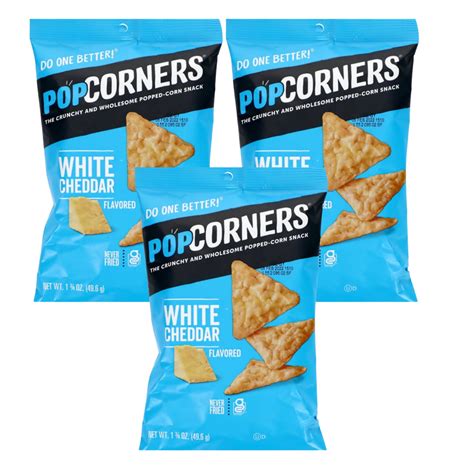 Popcorners Popped Corn Snacks White Cheddar Flavor Gluten Free No Artificial Flavors Air