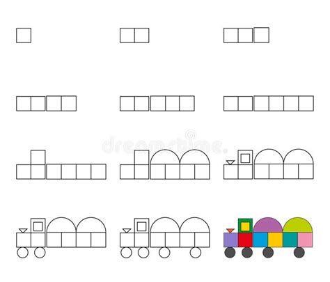 Planilha Guia Fácil Para Desenhar O Trem De Desenho Animado Tutorial