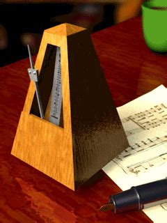 Swinging pendulum and metronome images and rhythmic beat gif animations