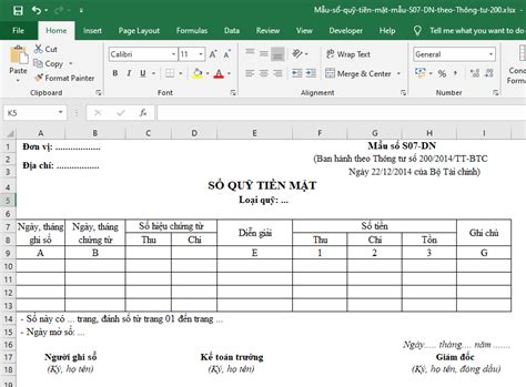 Mời Bạn đọc Tải Về Mẫu File Excel Sổ Quỹ Tiền Mặt Trong Doanh Nghiệp