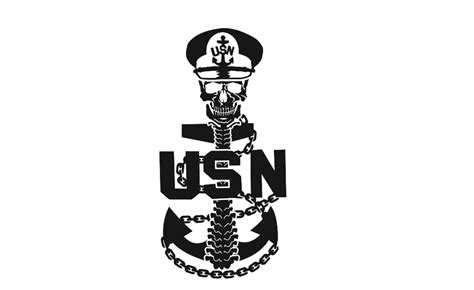 Navy Chief Skull Backbone Anchor Vinyl Decal Sticker For Car Etsy