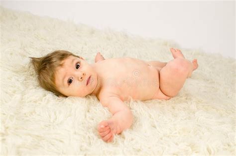 Adorable Baby Girl Naked Stock Image Image Of Happy