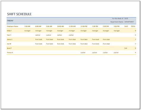 Hourly Shift Schedule Template Doctemplates Hot Sex Picture