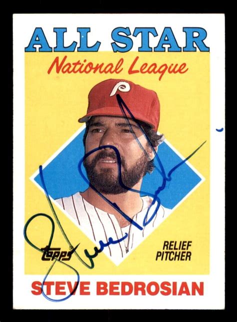 1988 Topps Baseball 407 Steve Bedrosian Signed Auto Autograph No COA