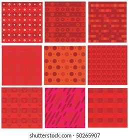 Collection Seamless Red Textures Stock Vector Royalty Free 50265907