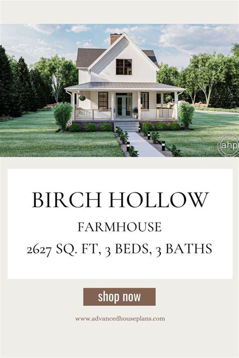 Story Narrow Modern Farmhouse Plan Birch Hollow