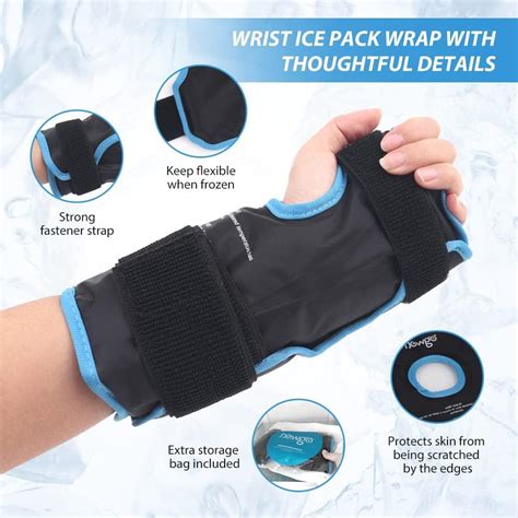 NEWGO Hand Ice Pack Wrist Wrap Hot Cold Therapy For Carpal Tunnel Relief Wrist Injuries