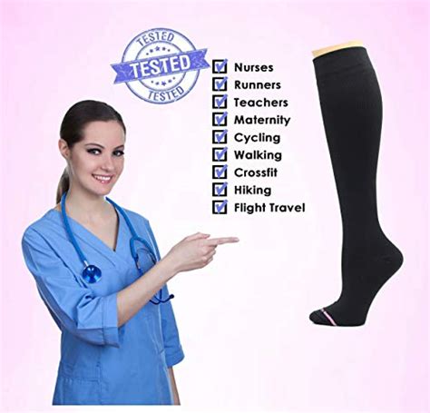 Dr Motion 4 Pairs Pack Womens Graduated Compression Knee High Socks Solid 2 On Galleon