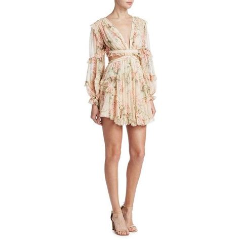 Zimmermann Silk Floral Cutout Dress 995 Liked On Polyvore Featuring